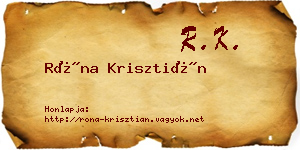 Róna Krisztián névjegykártya